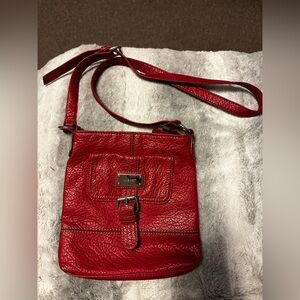 Nine West Red Faux Leather Crossbody Bag
